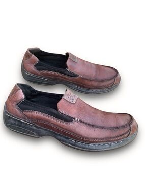 Dunham Brown Leather Slip on Loafer Comfort Shoe Wade Size 10.5 B